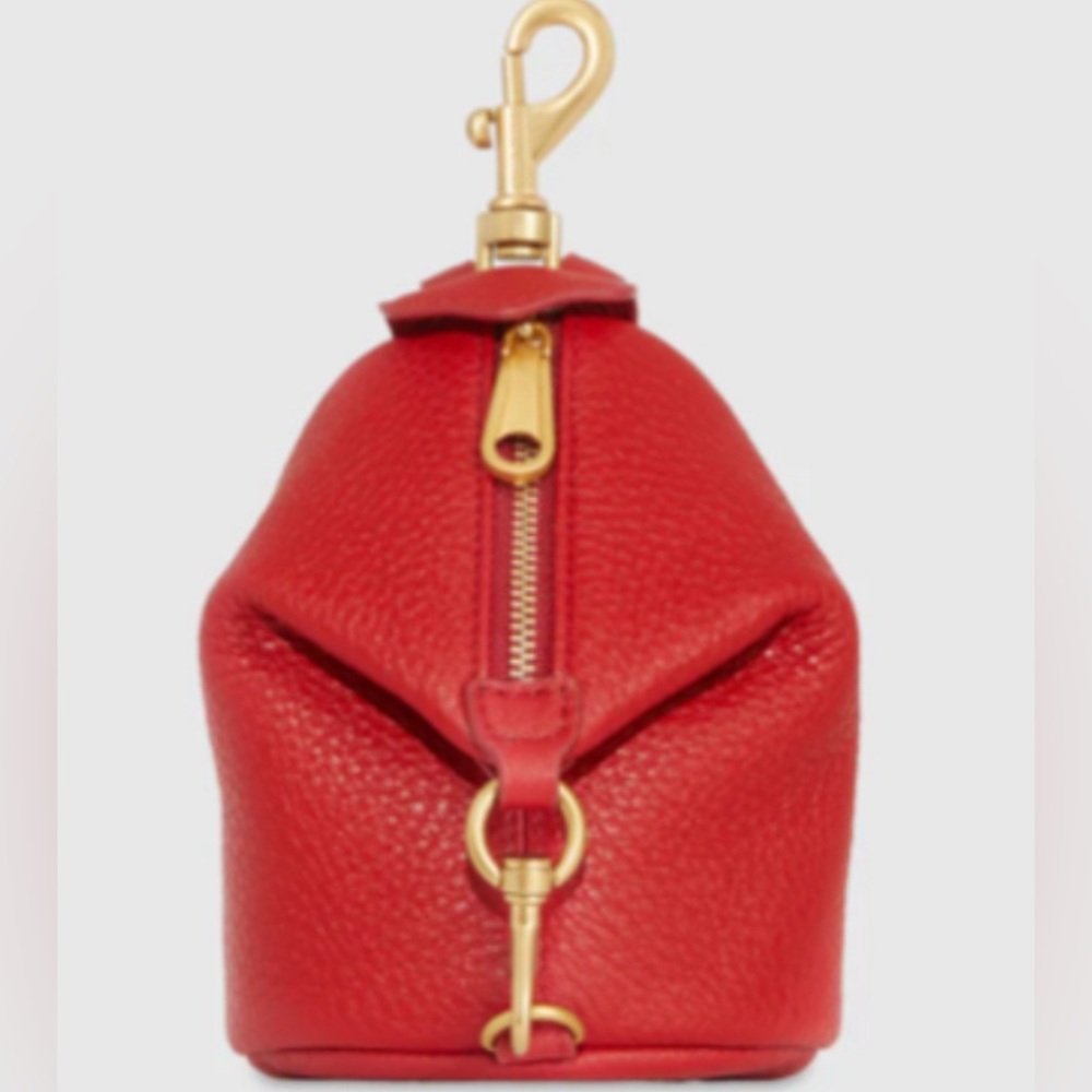 Rebecca Minkoff Red Leather Women's Key Fob Holder/Miniature Backpack - Picture 5 of 8